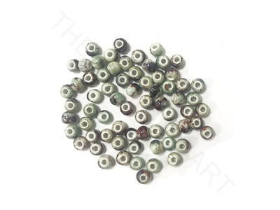 Green Maroon Circular Ceramic Beads (4323287629893)