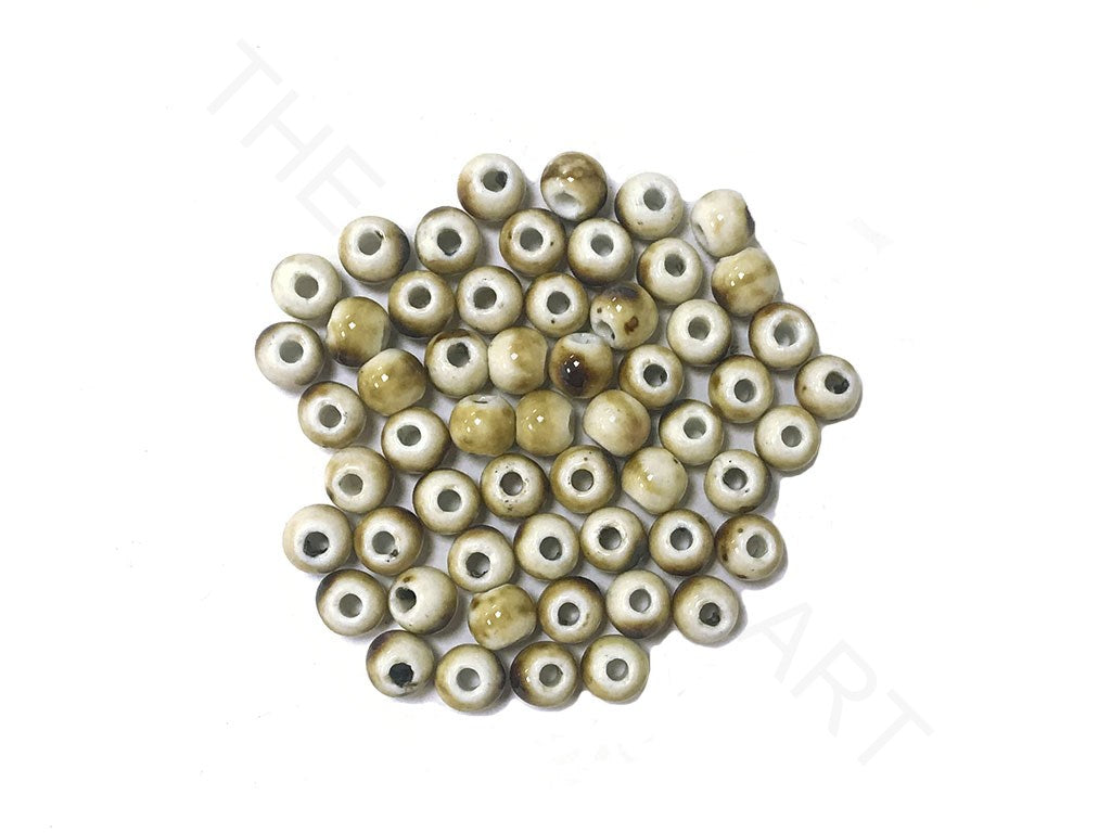 Yellow White Circular Ceramic Beads (4323287695429)