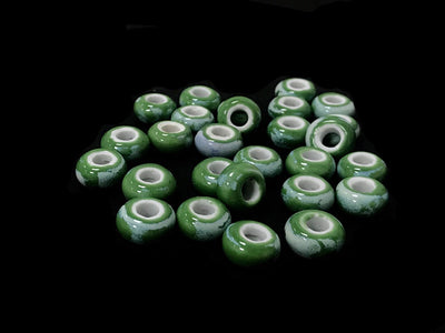 Green Disc Circular 2 Ceramic Beads (4323287957573)