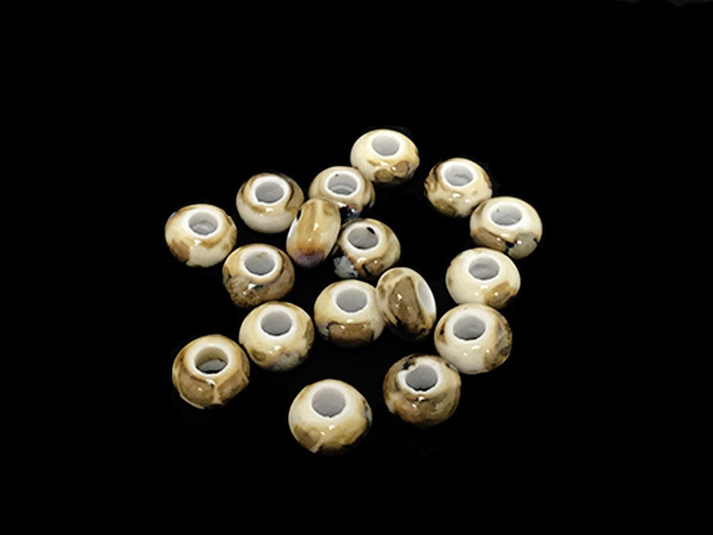 Brown Disc Circular 2 Ceramic Beads (4323287990341)