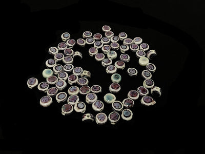 Purple Blue Disc Spherical Ceramic Beads (4323288023109)