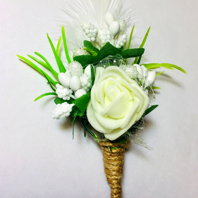 White Flower Designer Brooch