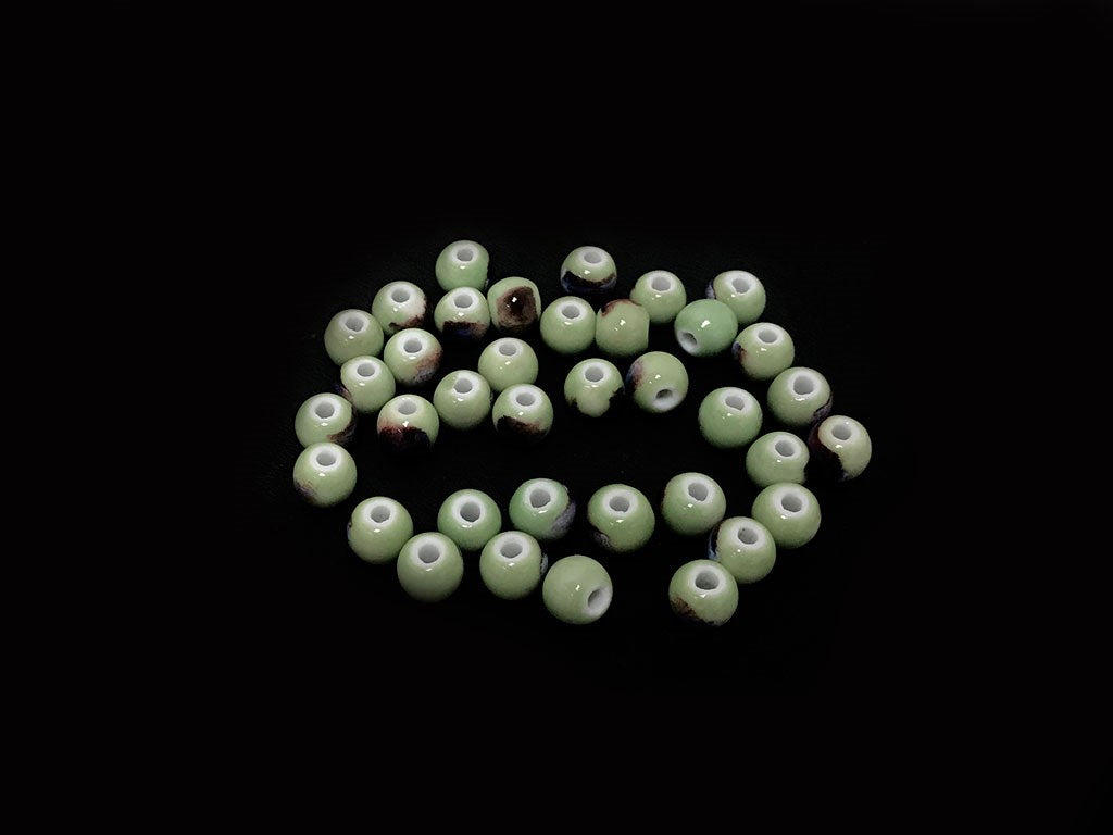 Green Purple Circular Ceramic Beads (4323286351941)