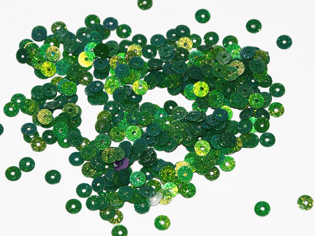 Forest Green Rainbow Centrehole Plastic Sequins