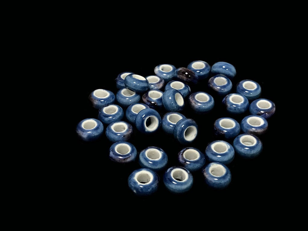 Blue Disc Circular Ceramic Beads (4323286450245)