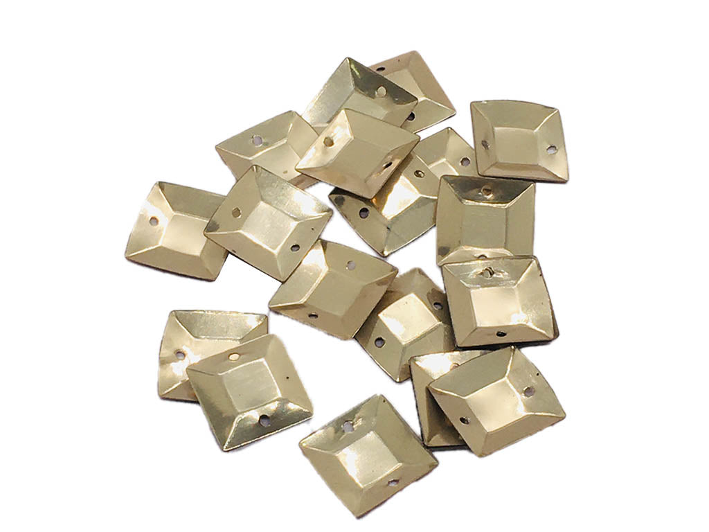 Golden Square 2 hole Plastic Sequins