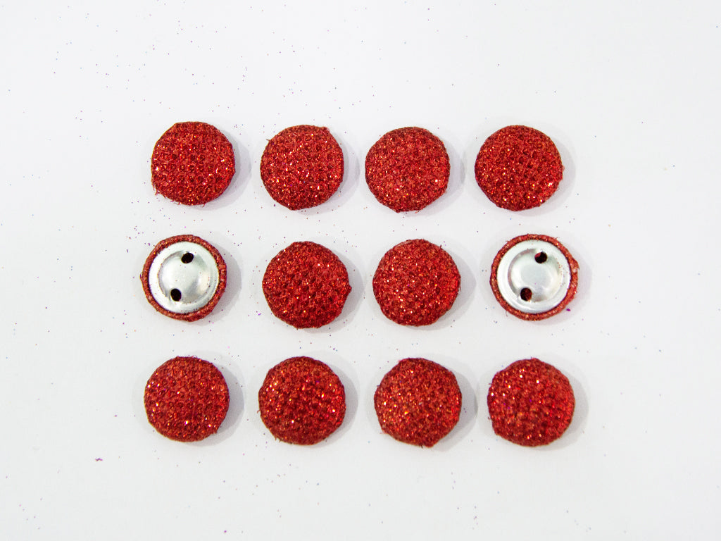 Red Glitter Fabric Buttons