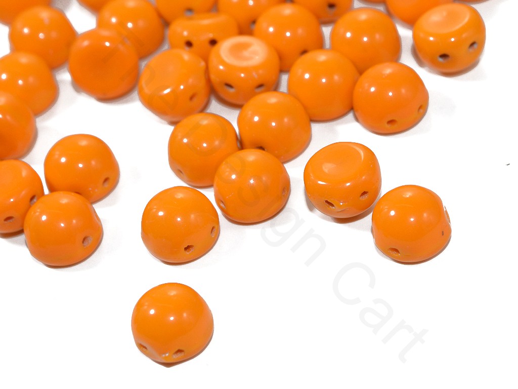 Orange Cabochon Czech Glass Beads | The Design Cart (1722763542562)