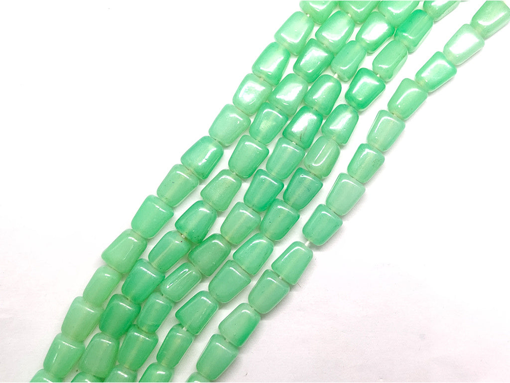 Light Green Fire Polished Tumble Glass Beads