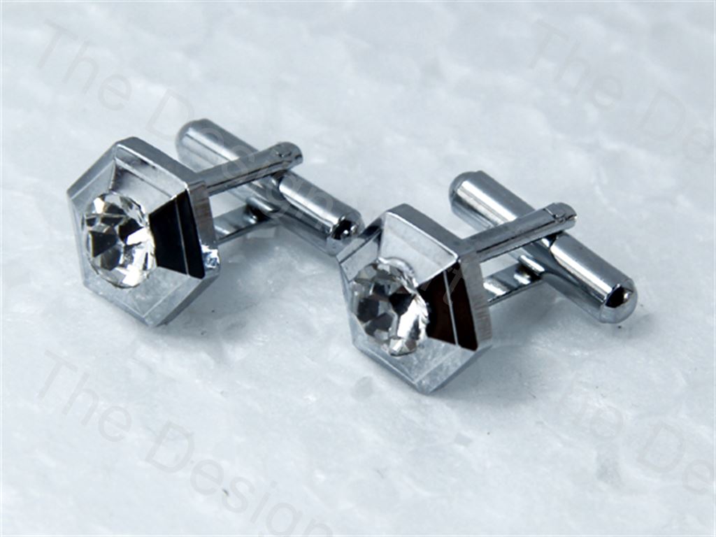 octagon-rising-edge-and-stone-design-silver-metallic-cufflinks