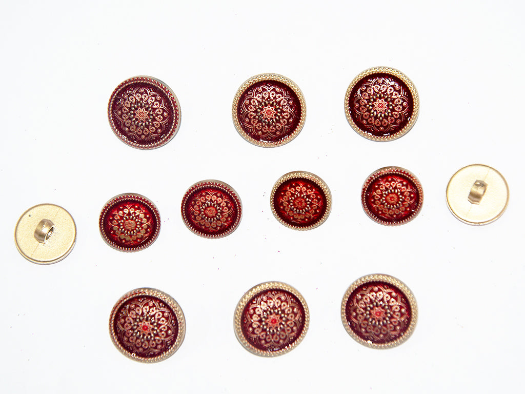 Red Designer Acrylic Suit Buttons