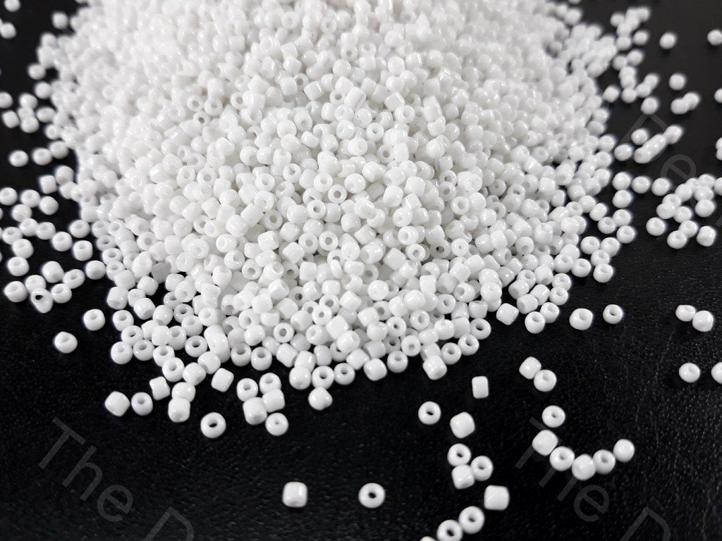 White Opaque Round Rocaille Seed Beads (1759392333858)