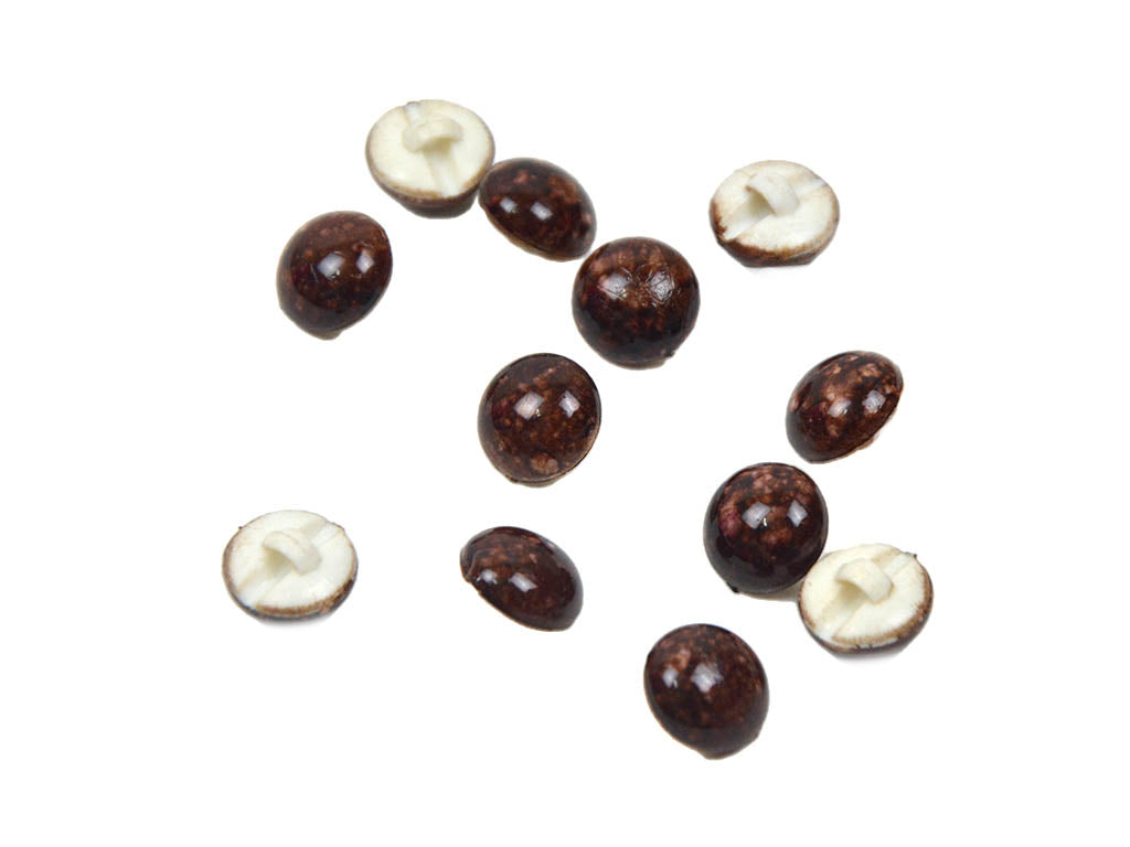 Dark Brown Marble Round Acrylic Buttons