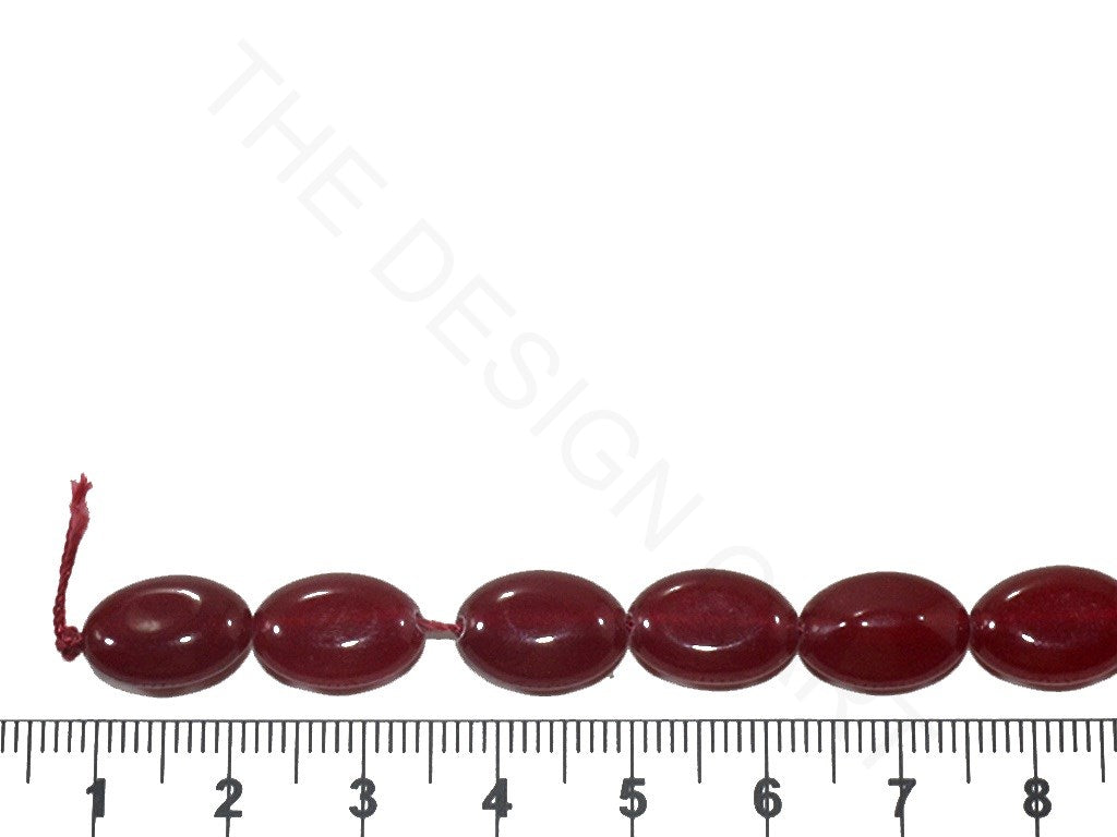 Maroon Oval Jade Semi Precious Stones (13 mm) | The Design Cart (3785188311074)