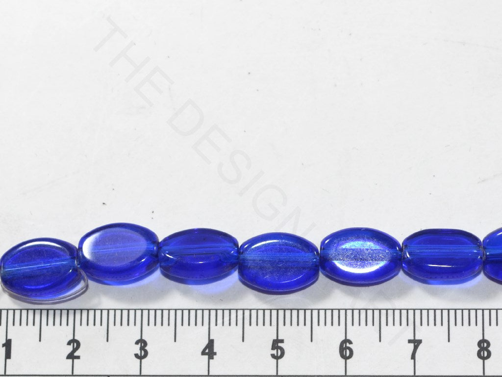 Dark Blue Oval Designer Glass Beads | The Design Cart (3929887506466)