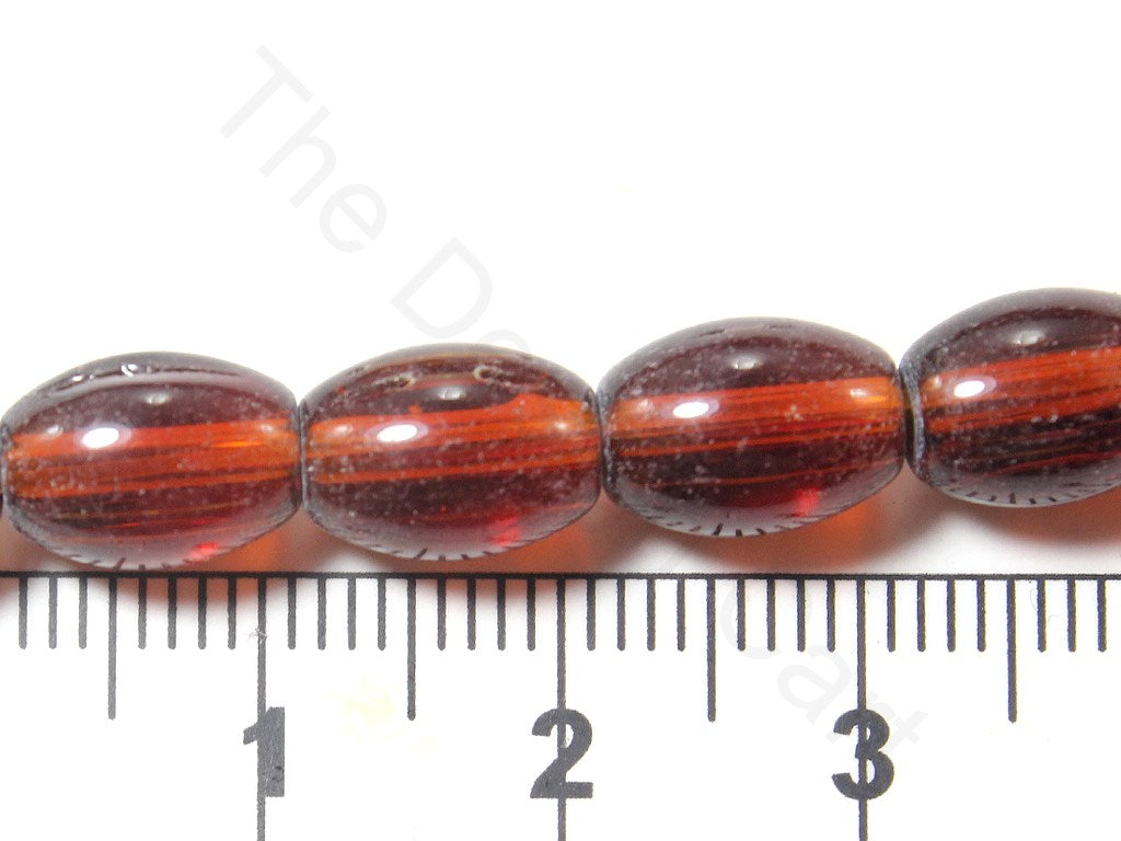Brown Oval Pressed Glass Beads (1709209681954)
