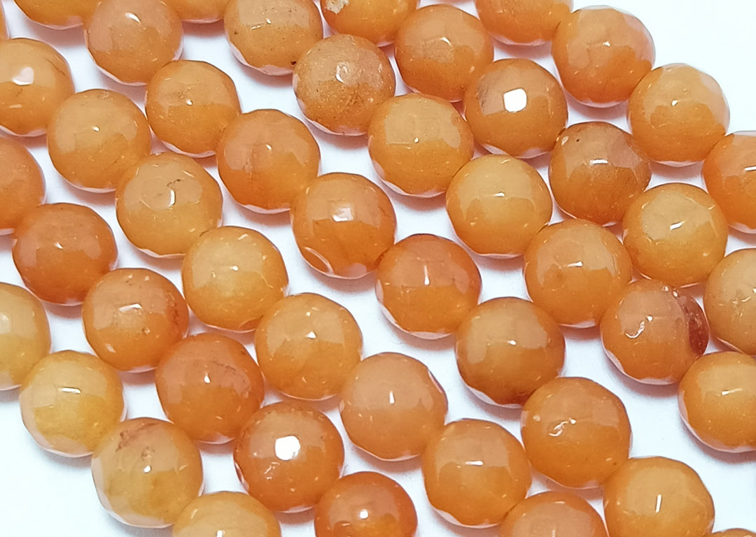 Orange Faceted Spherical Jade Quartz Stones