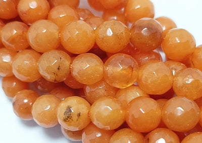 Orange Faceted Spherical Jade Quartz Stones