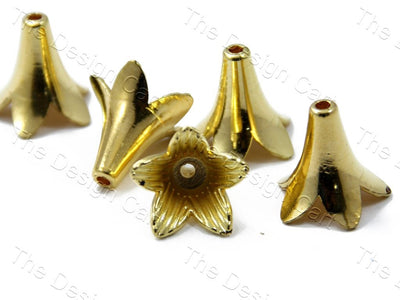 Golden Flower Designer Bead Caps | The Design Cart (1378216771618)