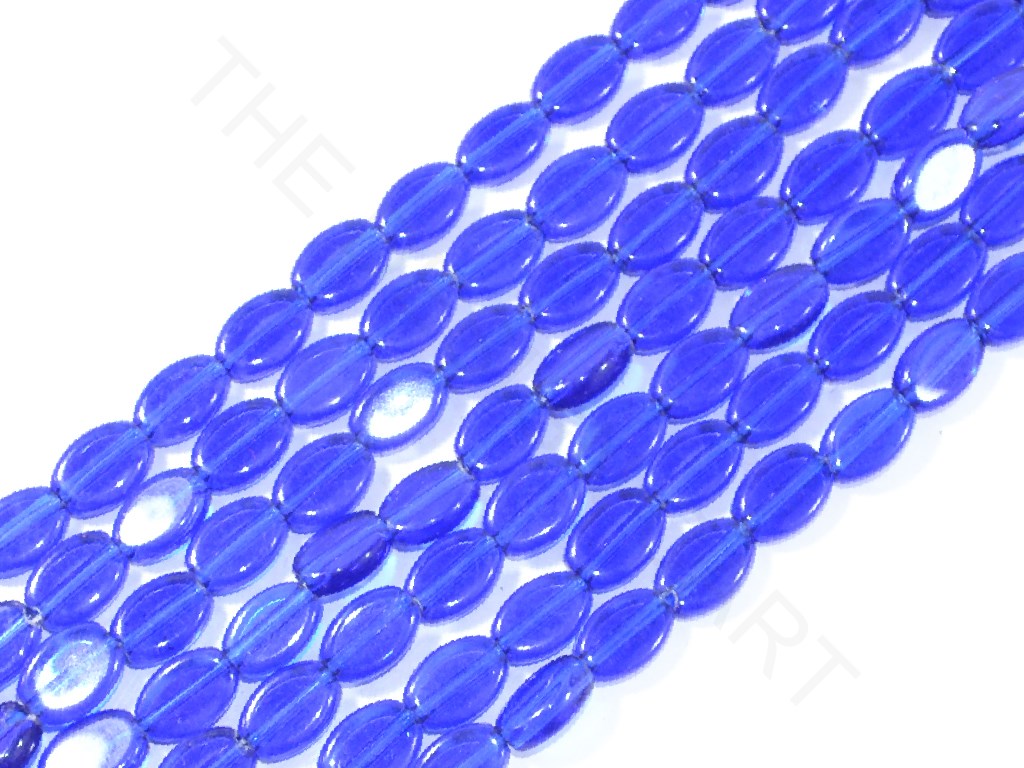 Dark Blue Oval Designer Glass Beads | The Design Cart (3929887506466)