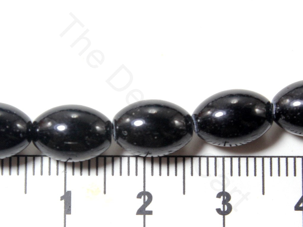 Black Oval Pressed Glass Beads (1709209714722)