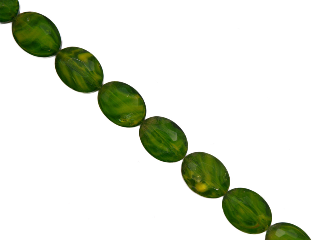 Dark Green Yellow Double Tone Designer Glass Beads