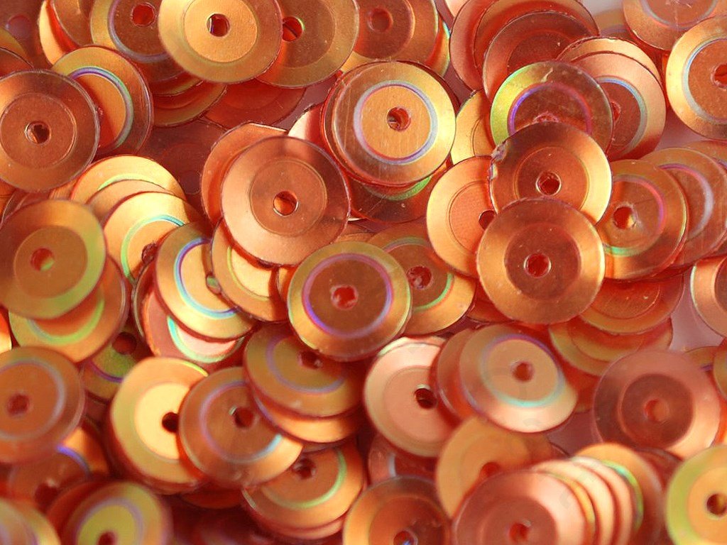 Orange Metallic 1 Hole Circular Plastic Sequins (1809417011234)