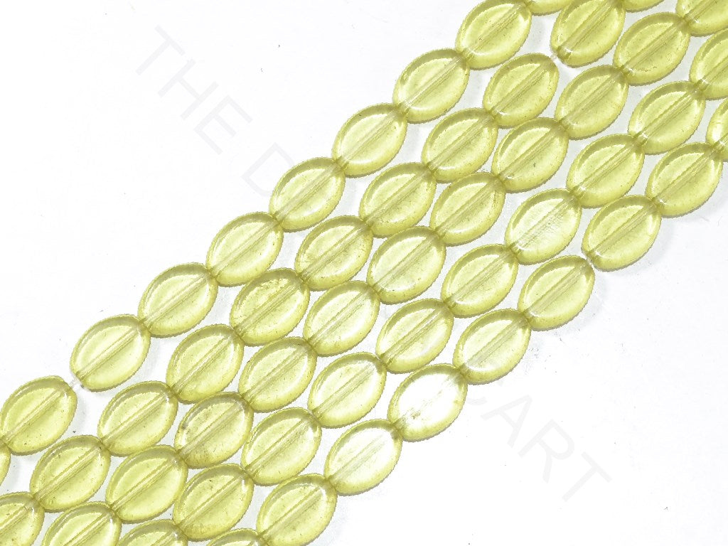 Light Yellow Oval Designer Glass Beads | The Design Cart (3929887604770)