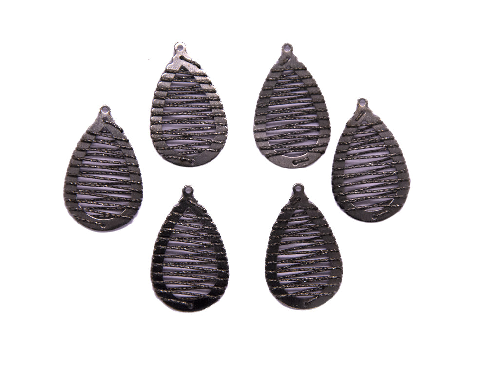 Dark Gray Drop Metal Pendants