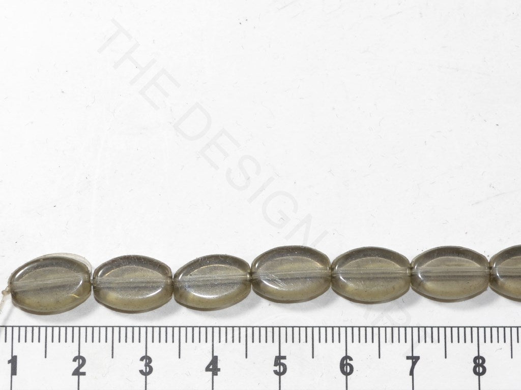 Brown Gray Oval Designer Glass Beads | The Design Cart (3929887670306)