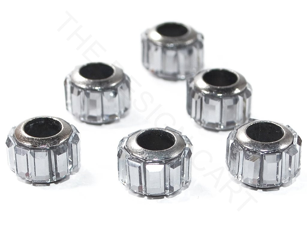 Silver Spacer Beads with Glass Stones | The Design Cart (3840768147490)