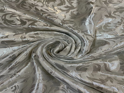 Grey Abstract Dyeable Banarasi Semi Satin Georgette