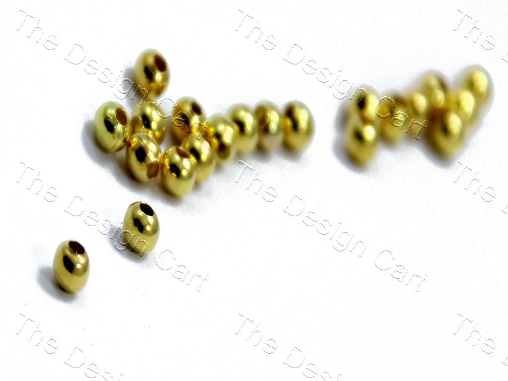 Golden Metallic Spherical Spacer beads | The Design Cart (1378216869922)