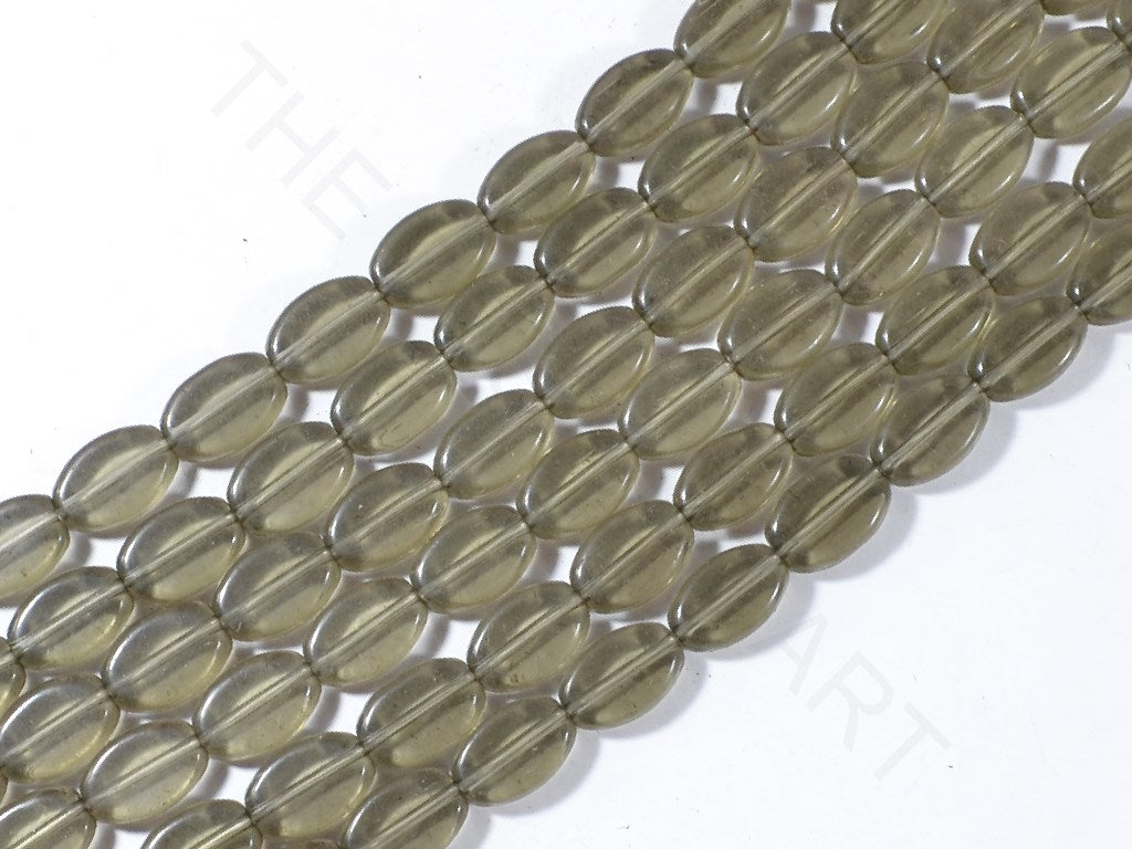 Brown Gray Oval Designer Glass Beads | The Design Cart (3929887670306)