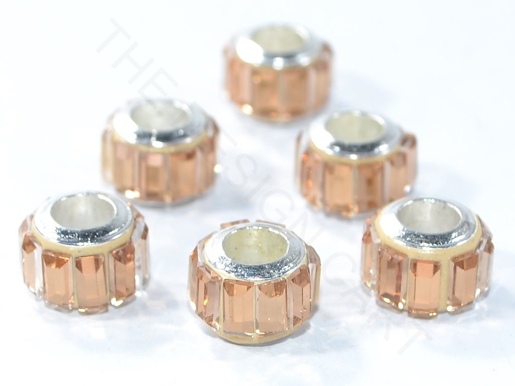 Light Brown Spacer Beads with Glass Stones | The Design Cart (3840768180258)