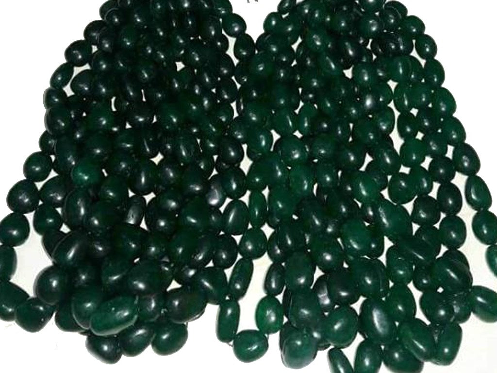 Dark Green Quartz Tumble Beads | The Design Cart (4333700448325)