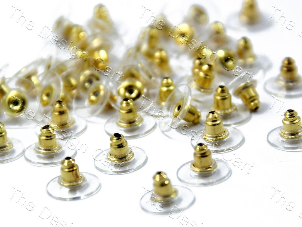 Golden Transparent Earring Post Studs | The Design Cart (1378216902690)