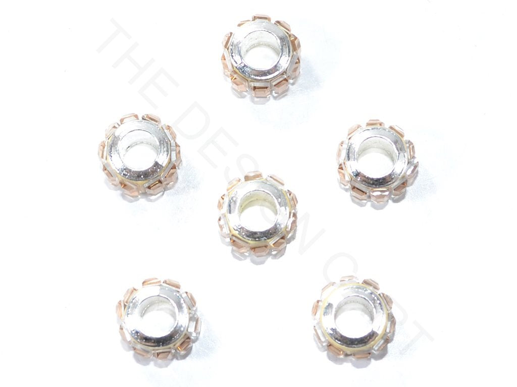 Light Brown Spacer Beads with Glass Stones | The Design Cart (3840768180258)