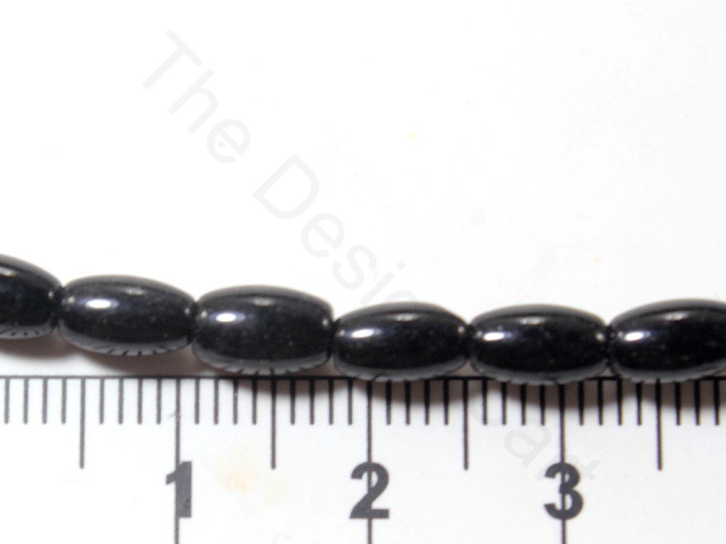 Black Oval 1 Pressed Glass Beads (1709209976866)