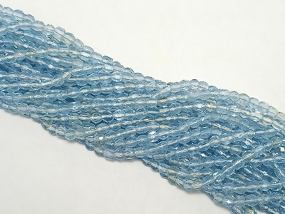 नीले गोलाकार faceted क्रिस्टल ग्लास मोती