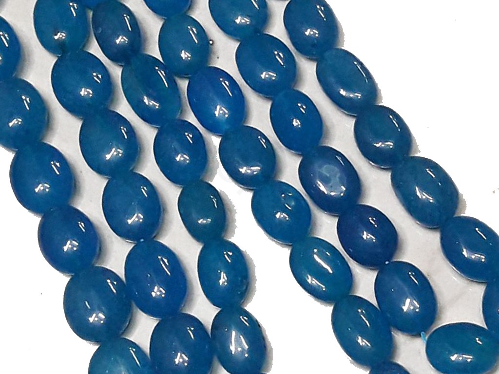 Blue Oval Quartz Tumble Beads | The Design Cart (4333700743237)