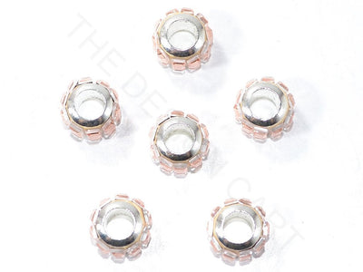 Light Pink Spacer Beads with Glass Stones | The Design Cart (3840768245794)