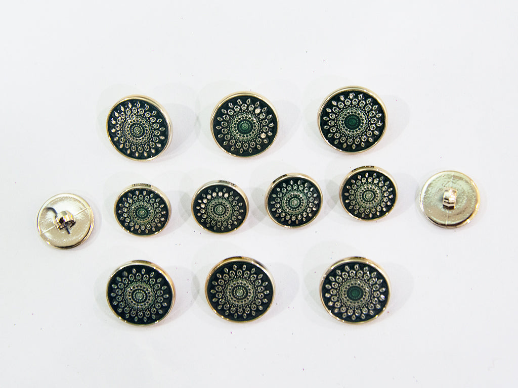 Green Designer Acrylic Suit Buttons