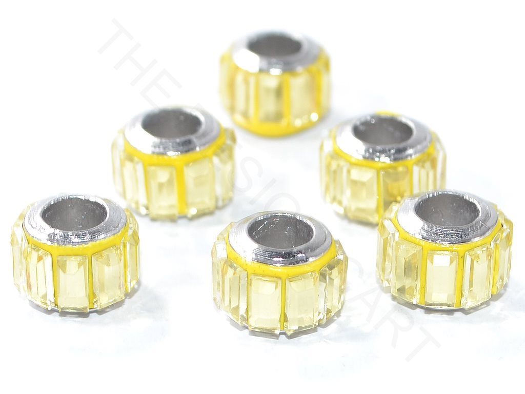 Yellow Spacer Beads with Glass Stones | The Design Cart (3840768278562)