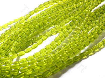 Green Oval Pressed Glass Beads (1709210009634)