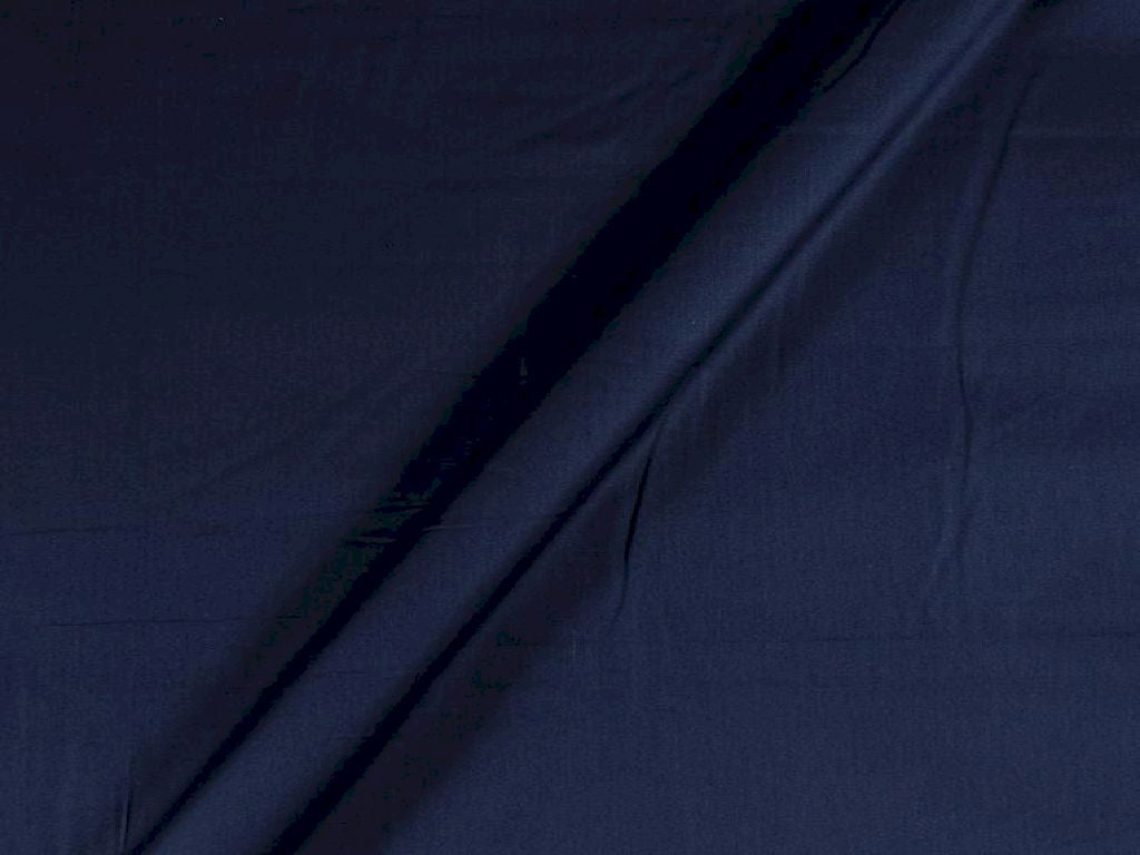 Midnight Blue Cotton Satin Plain Dyed Fabric