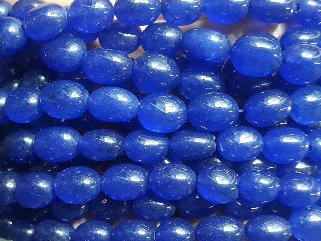 Dark Blue 2 Oval Semi Precious Quartz Stones | The Design Cart (4333701169221)
