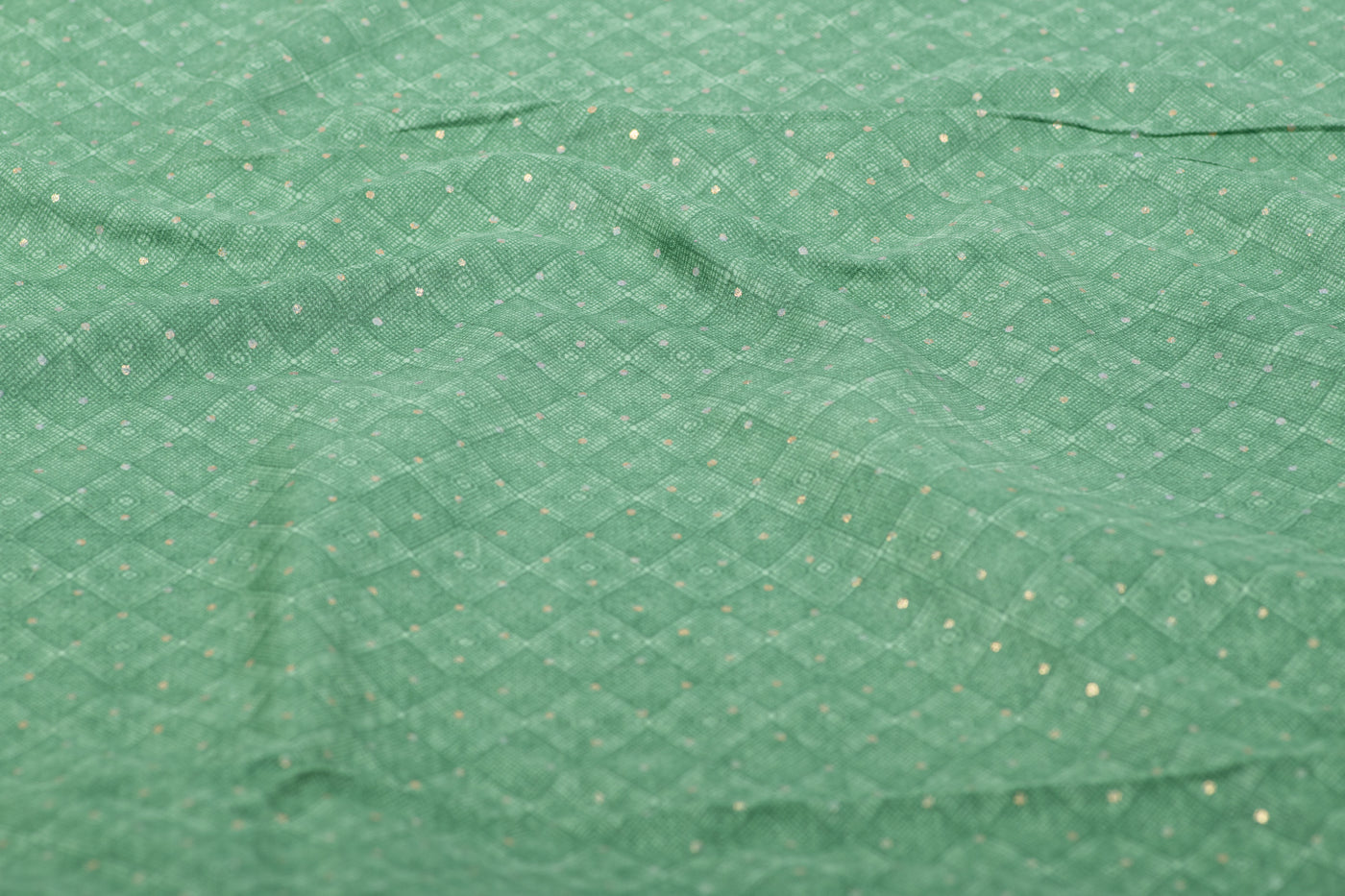 greengeometricprintglacecottonfabric