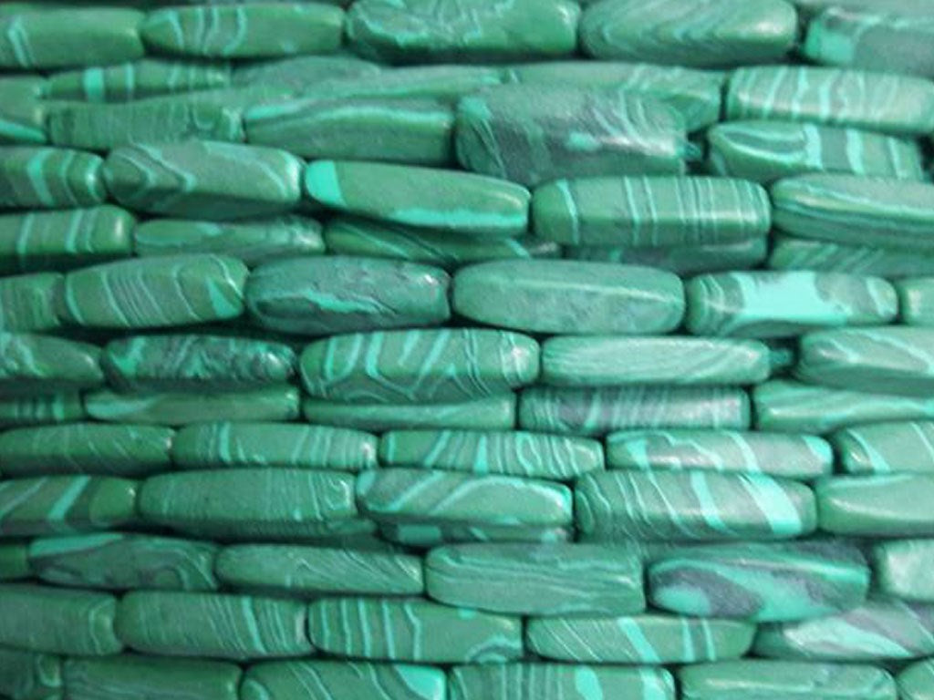 Green Oval Glass Beads | The Design Cart (4351285198917)