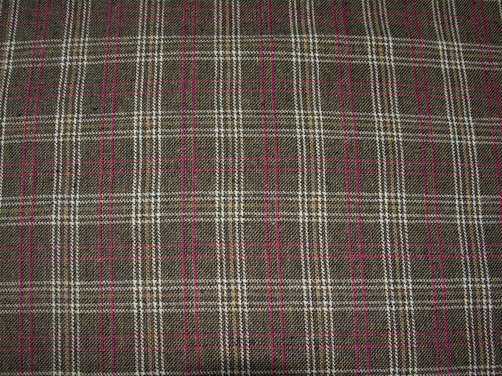 Precut Multicolor Check Tweed Wool Fabric